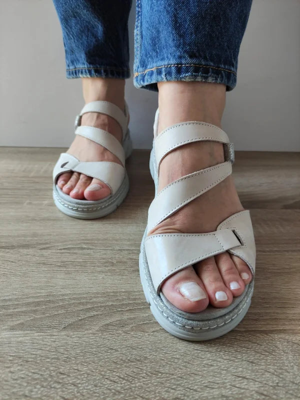 SANDALE CASUAL DAMA SUAVE 12522VT MOSTAR 52-N CREM - imagine 3
