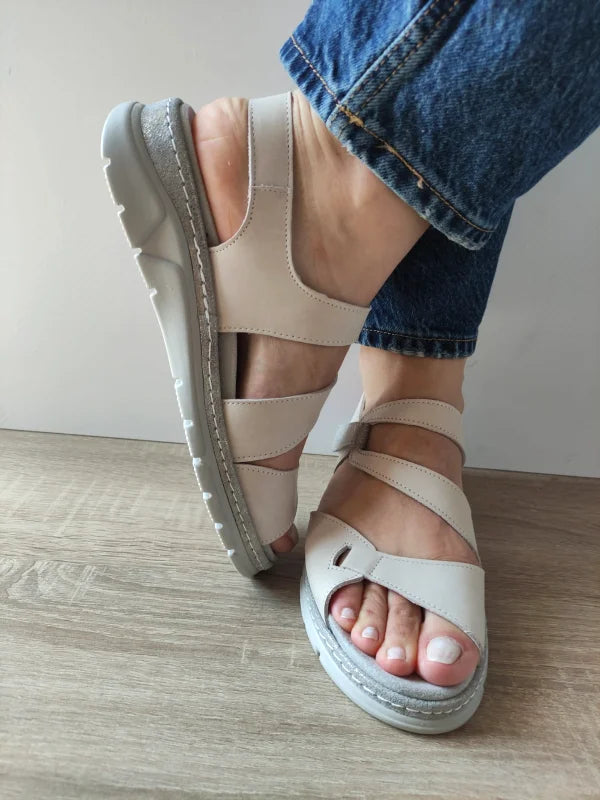 SANDALE CASUAL DAMA SUAVE 12522VT MOSTAR 52-N CREM - imagine 5