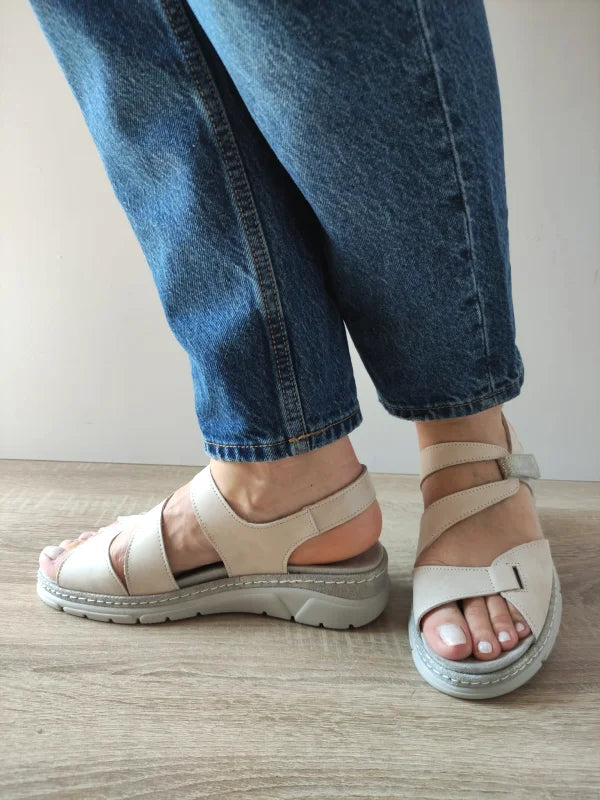 SANDALE CASUAL DAMA SUAVE 12522VT MOSTAR 52-N CREM - imagine 2