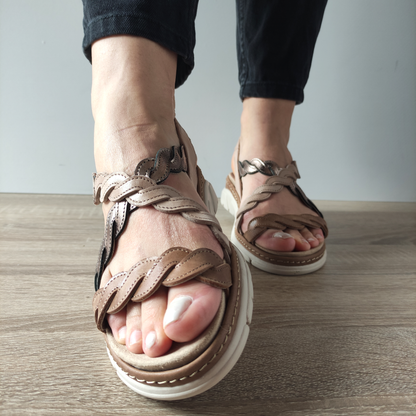 SANDALE CASUAL DAMA SUAVE 12527AVT MOSTAR 97- BEJ + COMB