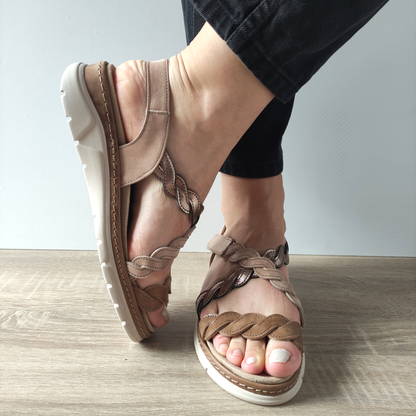 SANDALE CASUAL DAMA SUAVE 12527AVT MOSTAR 97- BEJ + COMB