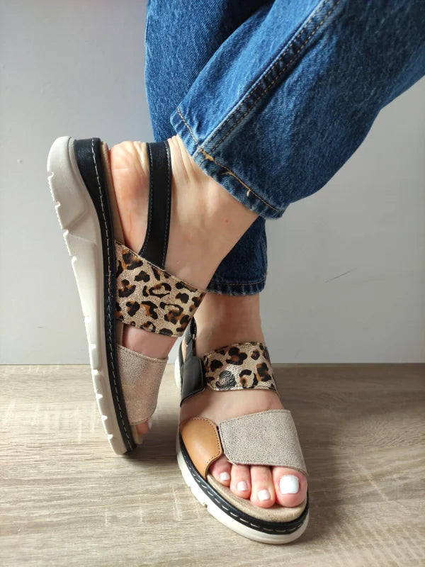 SANDALE CASUAL DAMA SUAVE 12535T MOSTAR 45-N NEGRE PLUS COMB - imagine 4