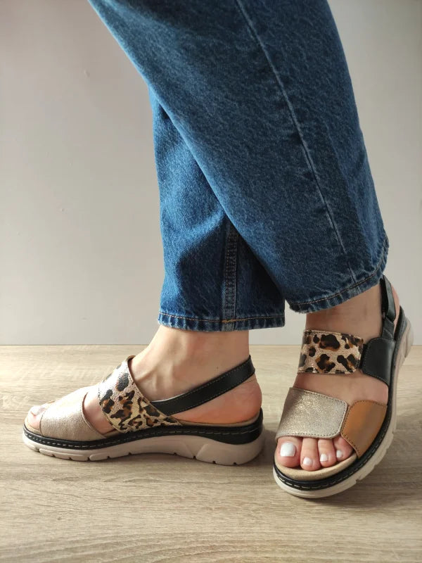 SANDALE CASUAL DAMA SUAVE 12535T MOSTAR 45-N NEGRE PLUS COMB - imagine 2