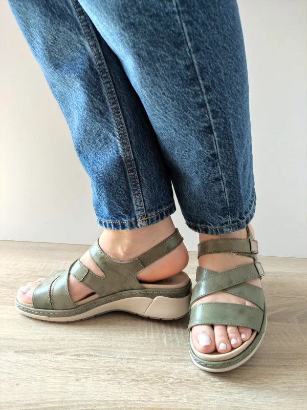 SANDALE CASUAL DAMA SUAVE 18000T AZORES 40-N KAKI - imagine 2