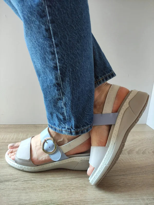 SANDALE CASUAL DAMA SUAVE 18004AT AZORES H1-N GRI + BLEU