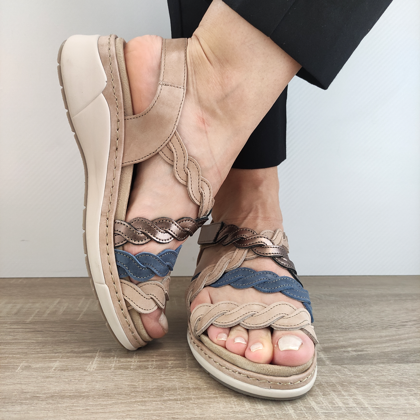 SANDALE CASUAL DAMA SUAVE 18005AT AZORES 97-N BEJ + COLOR