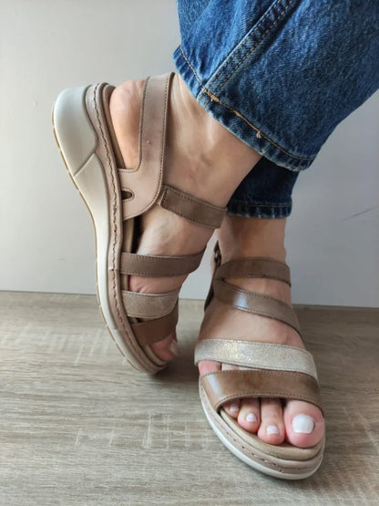 SANDALE CASUAL DAMA SUAVE 18010T AZORES 03-N BEJ + MARO