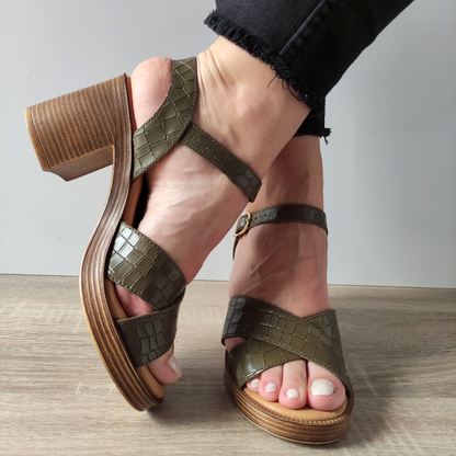 SANDALE CASUAL DAMA TAMARIS 28022-42 OLIVE STRUCTURE