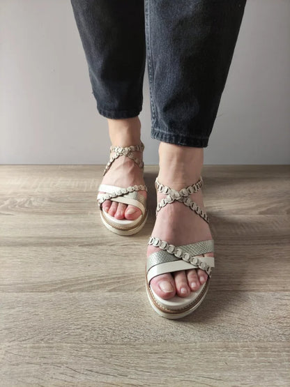 SANDALE CASUAL DAMA TAMARIS 28207-44 BEJ IVORY