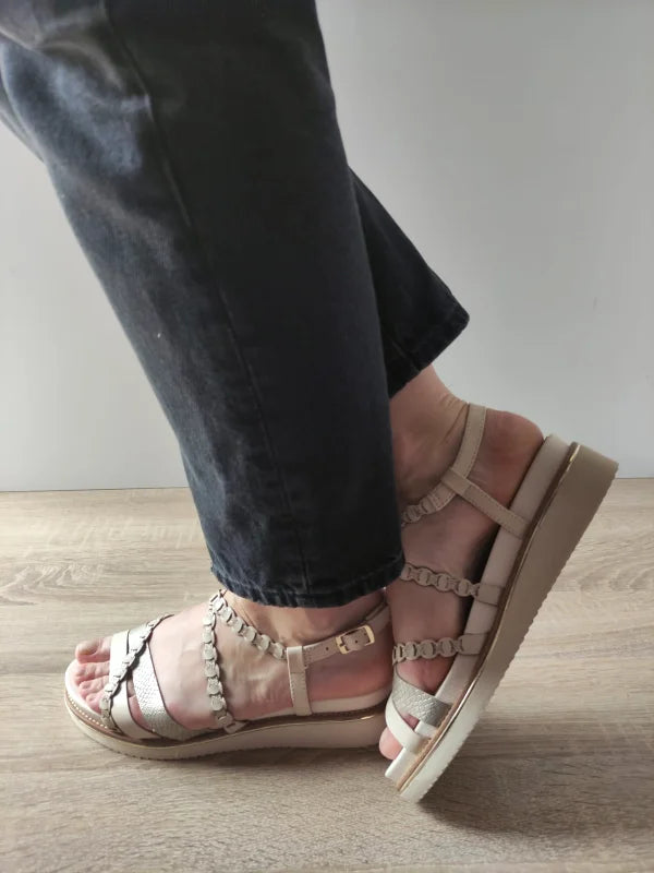 SANDALE CASUAL DAMA TAMARIS 28207-44 BEJ IVORY