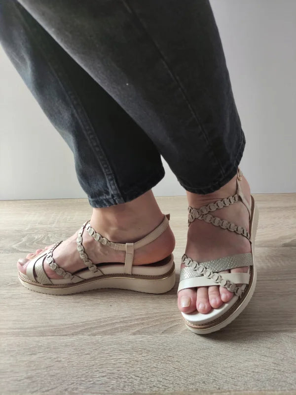 SANDALE CASUAL DAMA TAMARIS 28207-44 BEJ IVORY - imagine 2