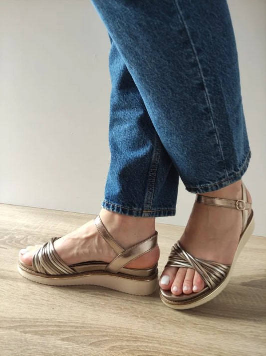 SANDALE CASUAL DAMA TAMARIS 28218-44 BRONZE COMB