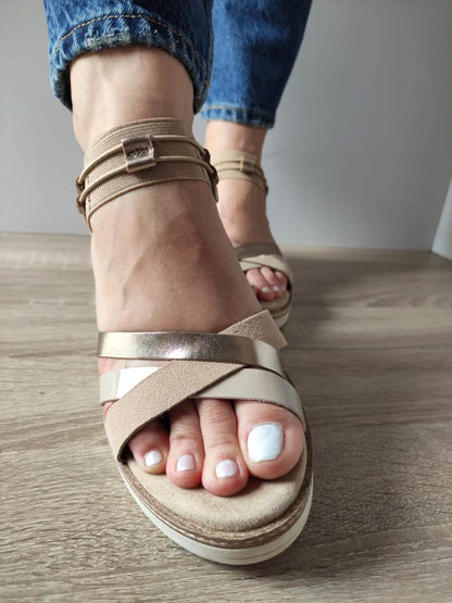 SANDALE CASUAL DAMA TAMARIS 28357-44 BEJ PLUS COMB
