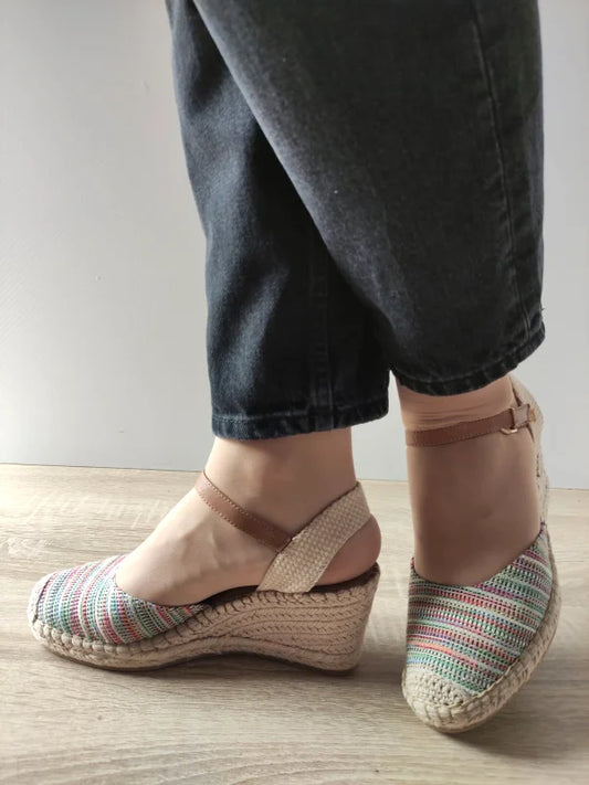 SANDALE CASUAL DAMA TAMARIS 29610-42 BEJ CU MULTICOLOR