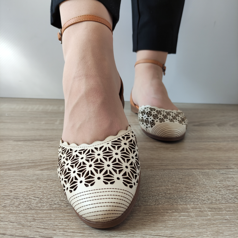 SANDALE DAMA CASUAL CASPIAN 182 BEJ CU CAMEL - imagine 4