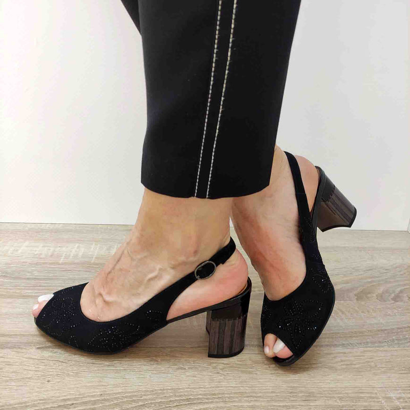 SANDALE ELEGANTE DAMA EPICA 20039B 01-I NEGRE VELUR - imagine 2