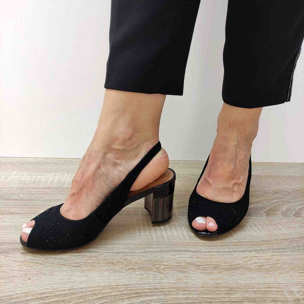 SANDALE ELEGANTE DAMA EPICA 20039B 01-I NEGRE VELUR - imagine 5