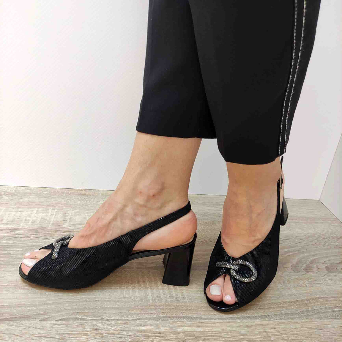 SANDALE ELEGANTE DAMA EPICA 320075 07-I NEGRE LUCIOS - imagine 3