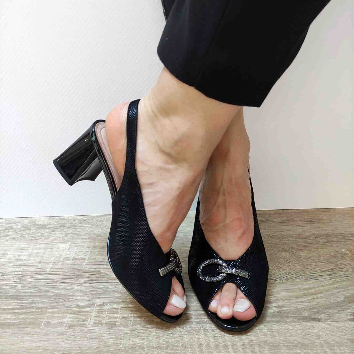 SANDALE ELEGANTE DAMA EPICA 320075 07-I NEGRE LUCIOS - imagine 4
