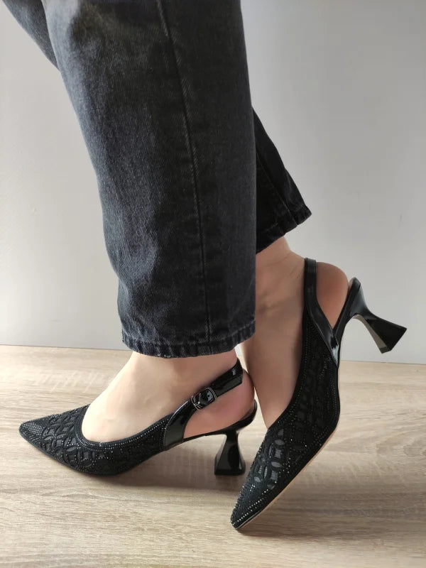 SANDALE ELEGANTE DAMA EPICA 360001 01-I NEGRE VELUR