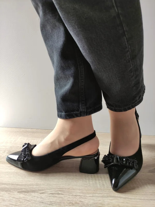 SANDALE ELEGANTE DAMA EPICA 360036 01-I NEGRE VELUR + LAC