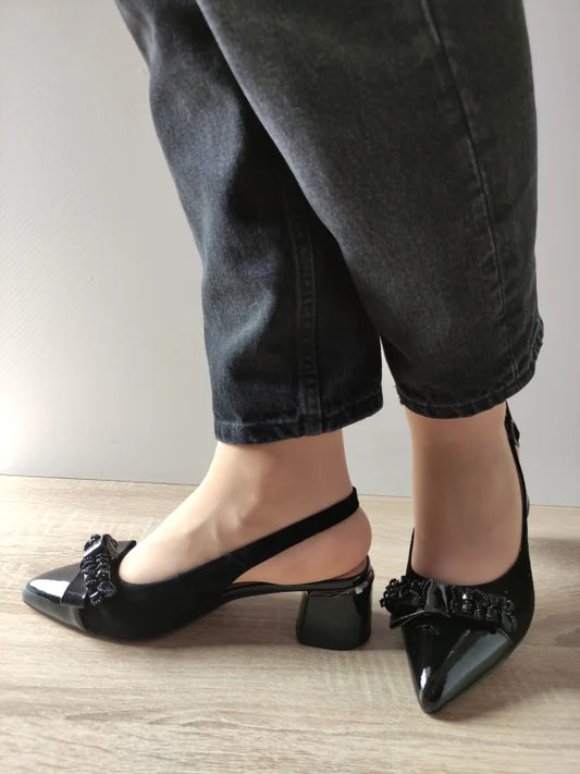 SANDALE ELEGANTE DAMA EPICA 360036 01-I NEGRE VELUR + LAC