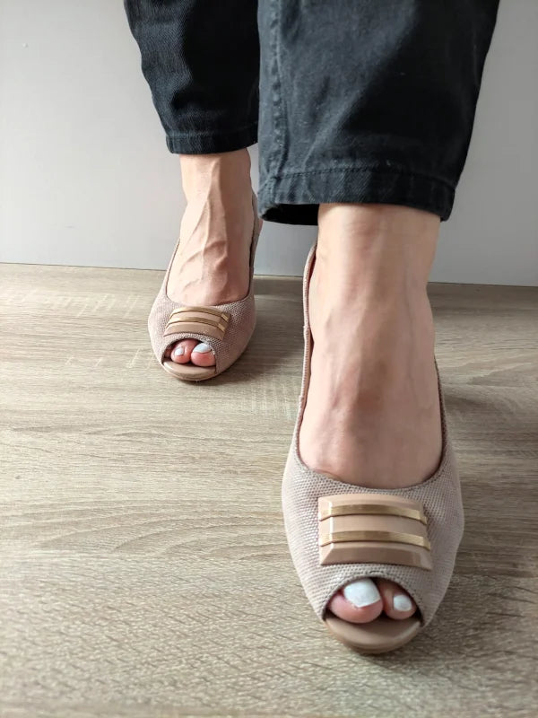 SANDALE ELEGANTE DAMA EPICA 360063C 03-I BEJ VELUR IMPRIMAT