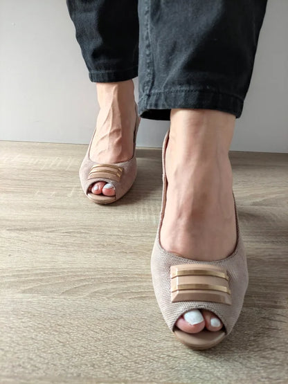 SANDALE ELEGANTE DAMA EPICA 360063C 03-I BEJ VELUR IMPRIMAT