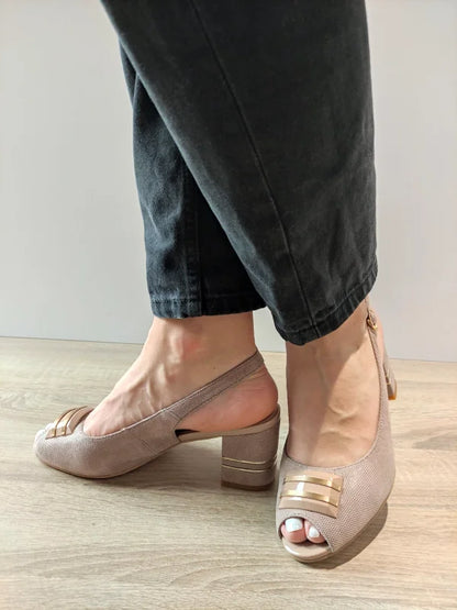 SANDALE ELEGANTE DAMA EPICA 360063C 03-I BEJ VELUR IMPRIMAT