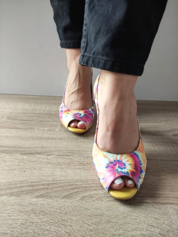 SANDALE ELEGANTE DAMA EPICA 60059D 15-N FLORAL ROZ CU GALBEN - imagine 5
