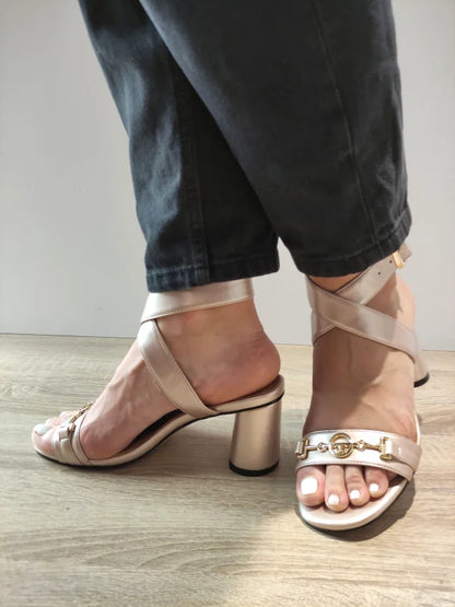 SANDALE ELEGANTE DAMA EPICA YM285H2 NUDE METALIC