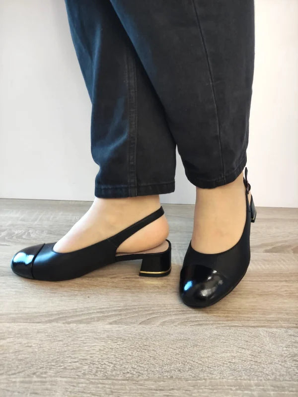 SANDALE ELEGANTE DAMA KARISMA 60005A 01-N NEGRE CU LAC - imagine 3