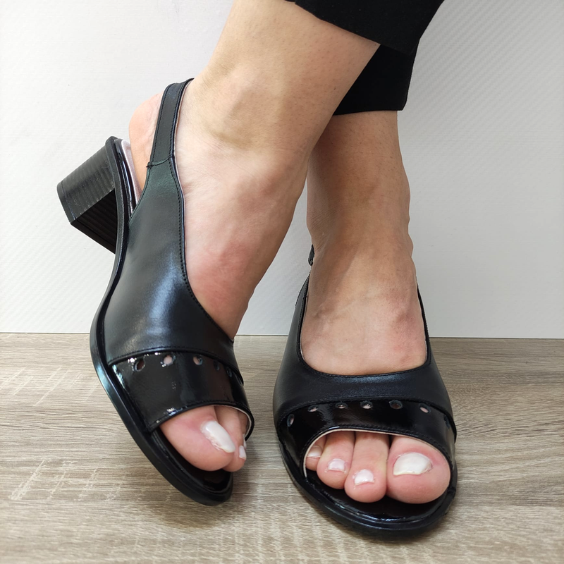 SANDALE ELEGANTE DAMA NICOLIS 175309 NEGRE + LAC - imagine 4