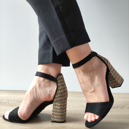 SANDALE ELEGANTE DAMA TAMARIS 28356-42 NEGRE VELUR + COMB