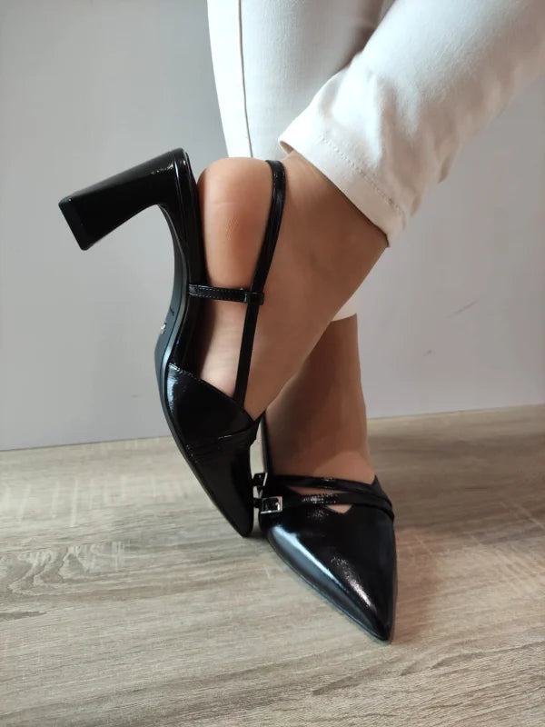 SANDALE ELEGANTE DAMA TAMARIS 29660-45 NEGRE LAC - imagine 5