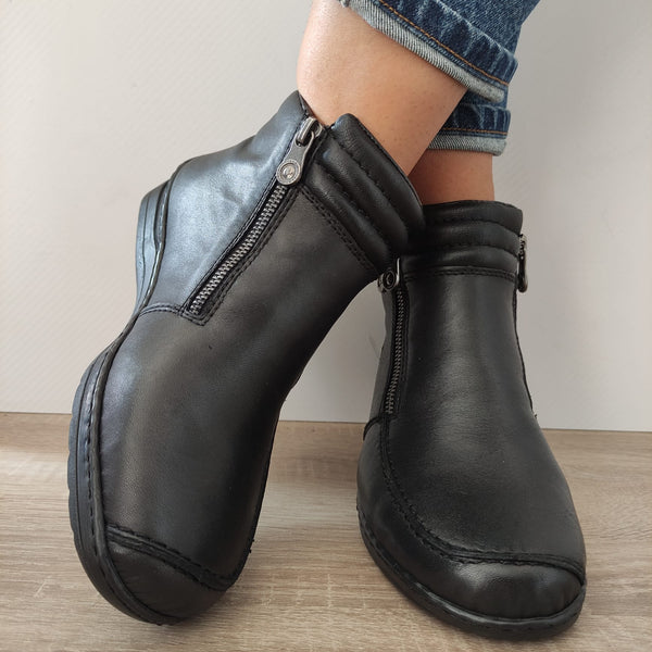 GHETE CASUAL DAMA RIEKER 48999-00 NEGRE - imagine 4