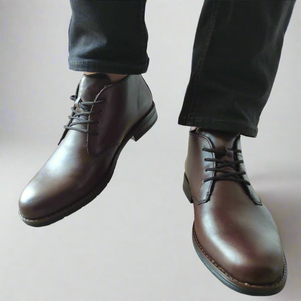 GHETE ELEGANTE BARBATI RIEKER 10302-25 MARO - imagine 4