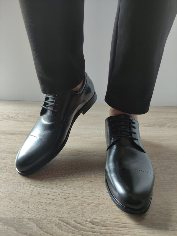PANTOFI ELEGANTI BARBATI ELDEMAS 9122-2 NEGRI - imagine 3