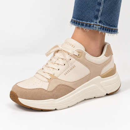 PANTOFI CASUAL DAMA SKECHERS 190133 NTMT BEJ NATURAL
