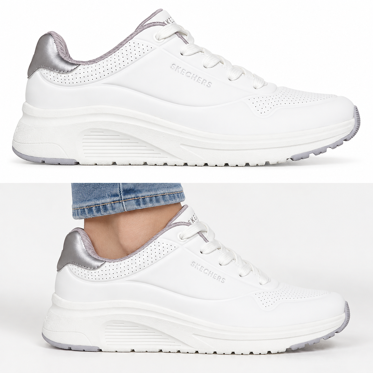 Pantofi Sport Damă Skechers 190265 Alb/Lavandă - imagine 3
