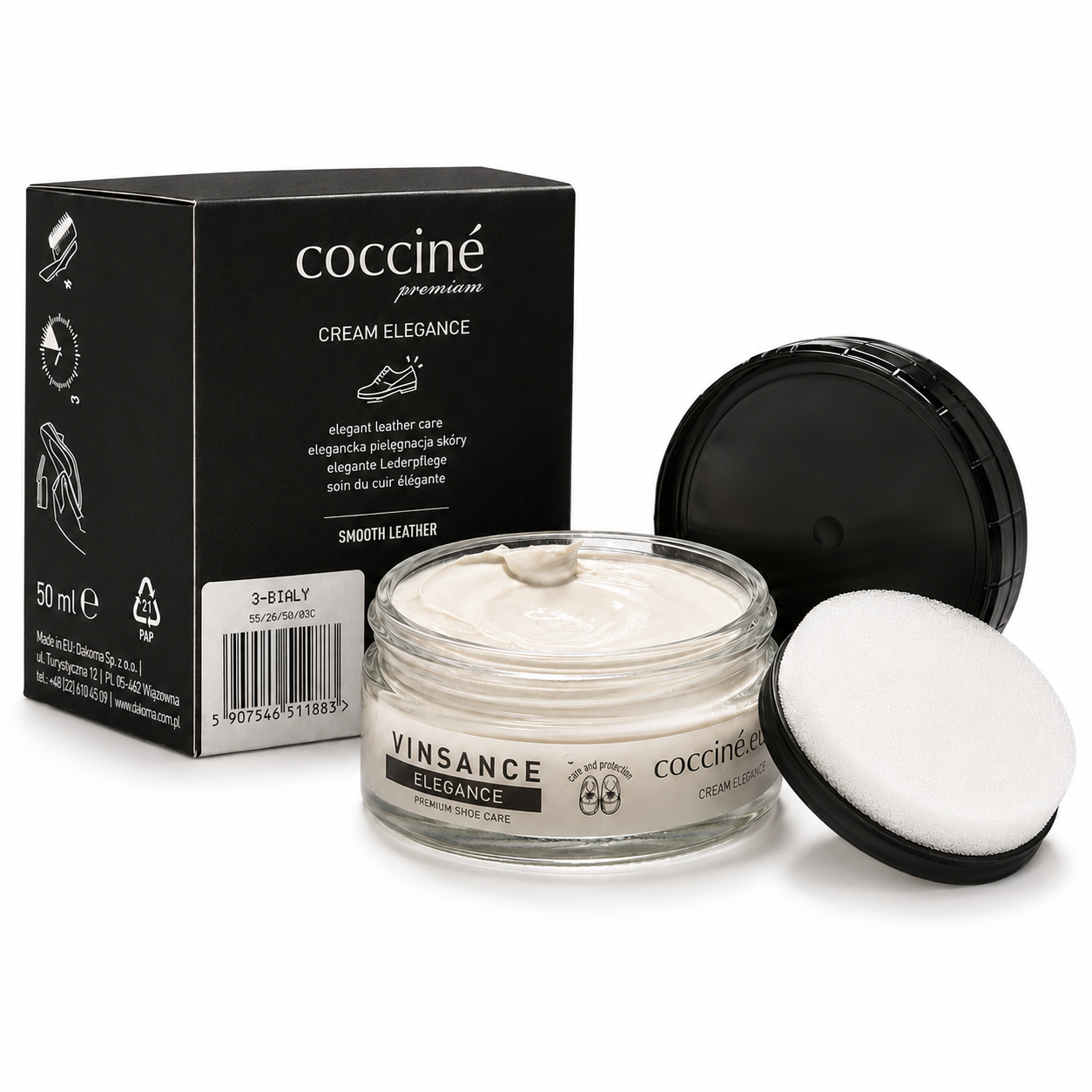 Coccine Cream Elegance Cremă Pantofi Piele Albă 50ml