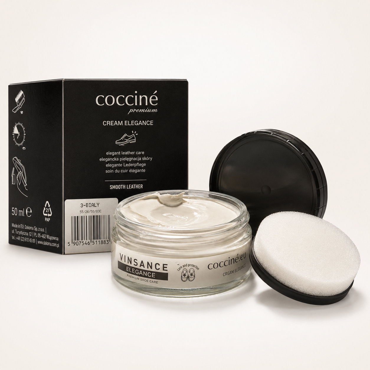 Coccine Cream Elegance Cremă Pantofi Piele Albă 50ml