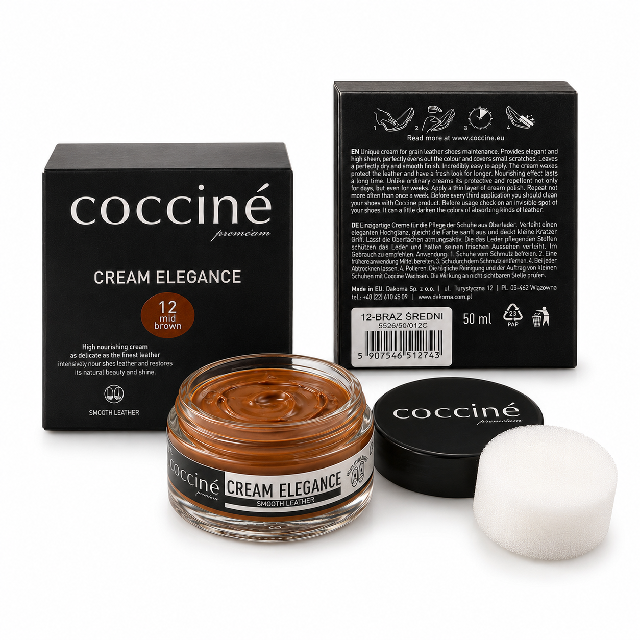 Coccine Cream Elegance Cremă Pantofi Piele Maro Mediu 12 - 50ml