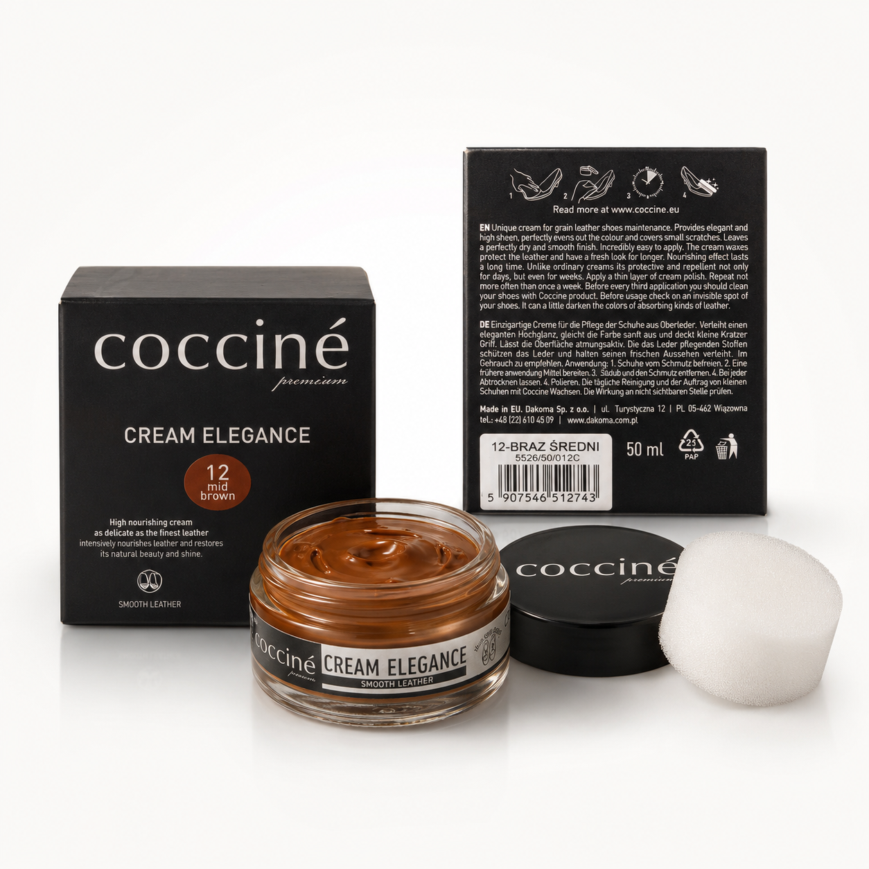 Coccine Cream Elegance Cremă Pantofi Piele Maro Mediu 12 - 50ml