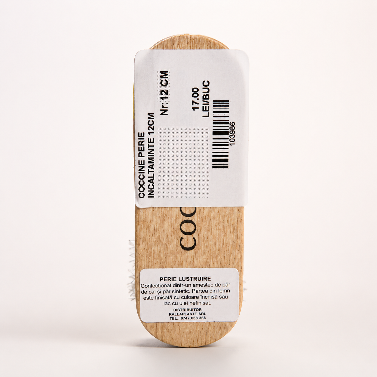 Coccine Perie Lustruit Pantofi 12cm Lemn Natural