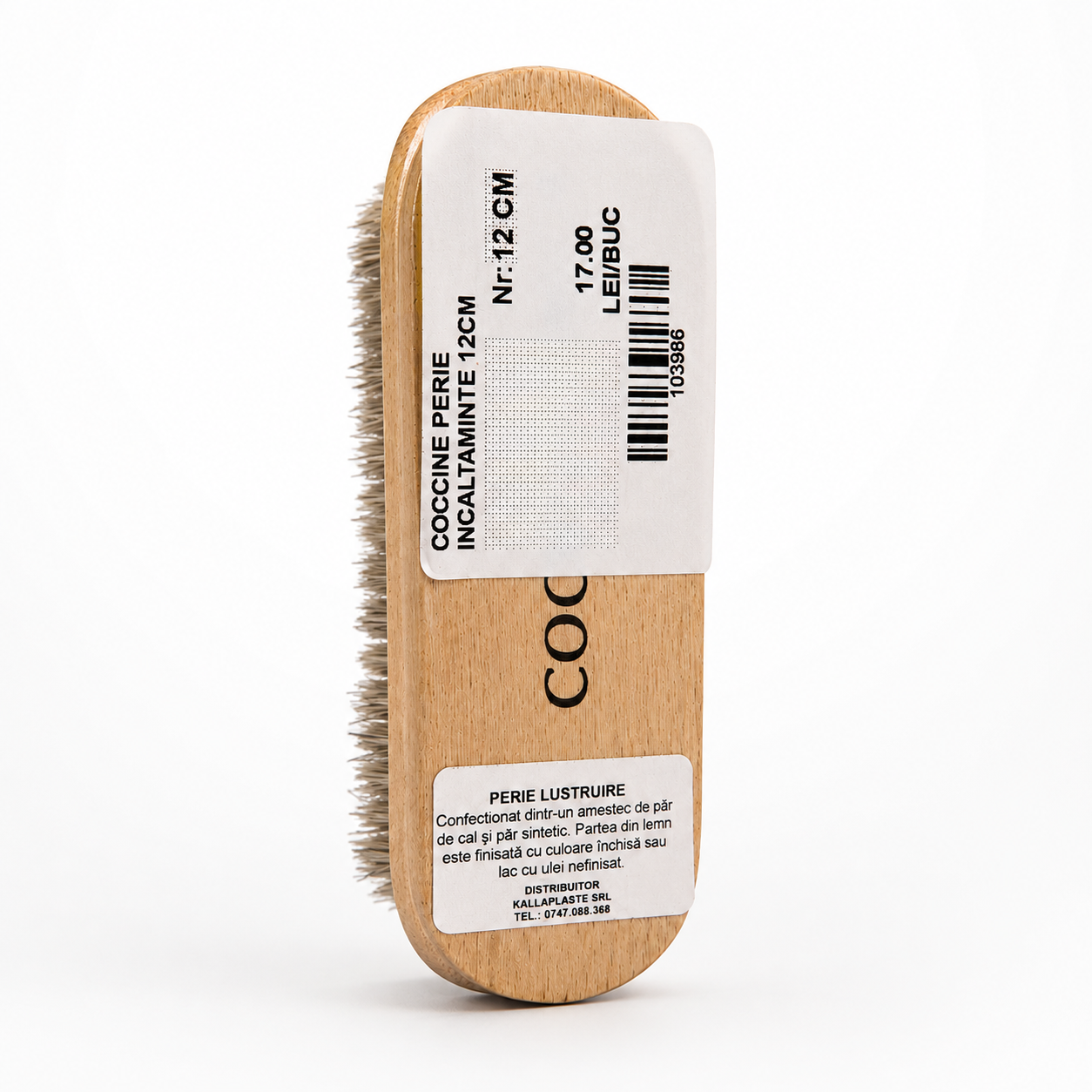 Coccine Perie Lustruit Pantofi 12cm Lemn Natural