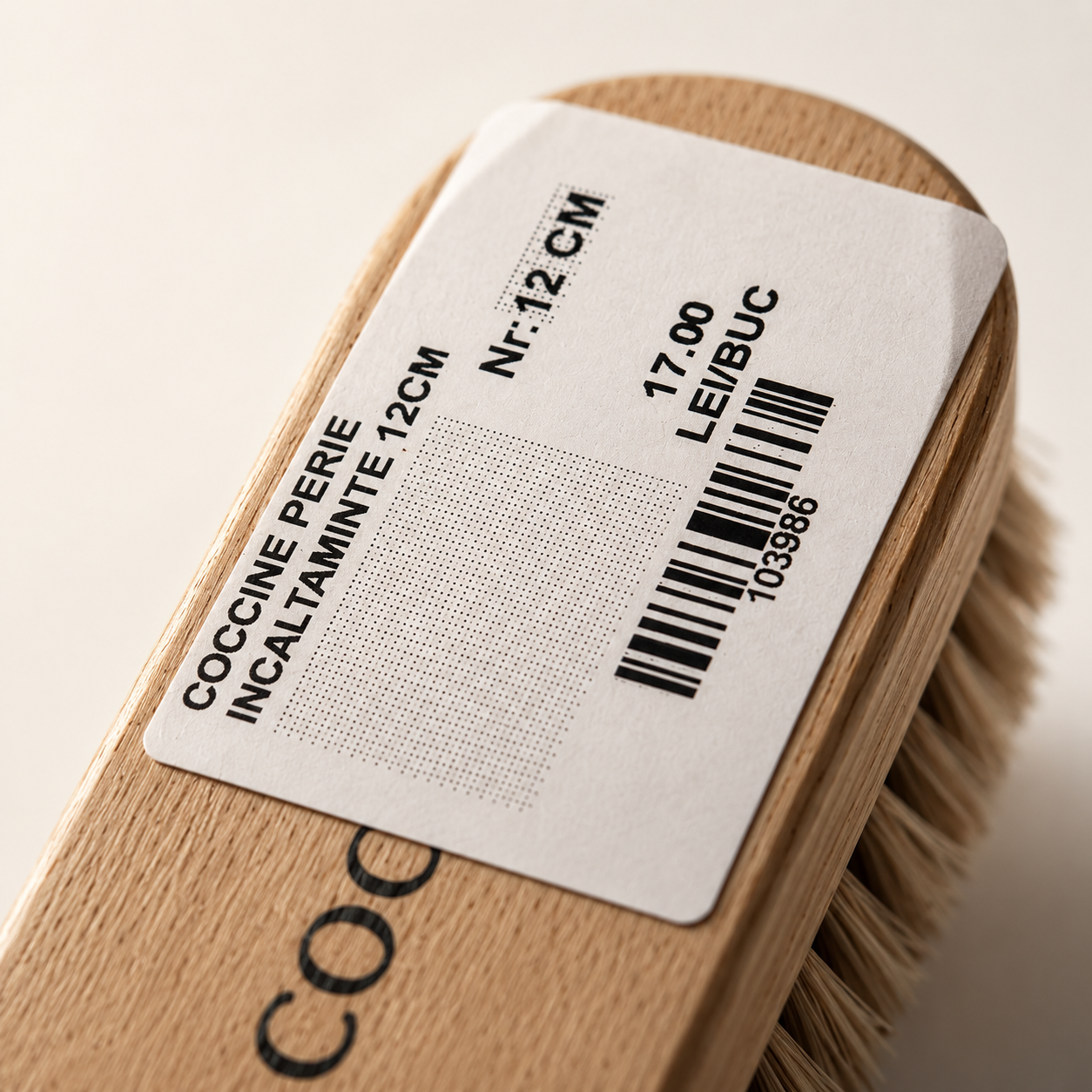 Coccine Perie Lustruit Pantofi 12cm Lemn Natural