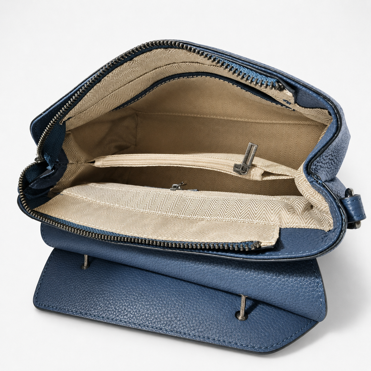 Geantă Damă Piele Bleumarin Aspect Crocodil cu Bandulieră | FENIX BD-98