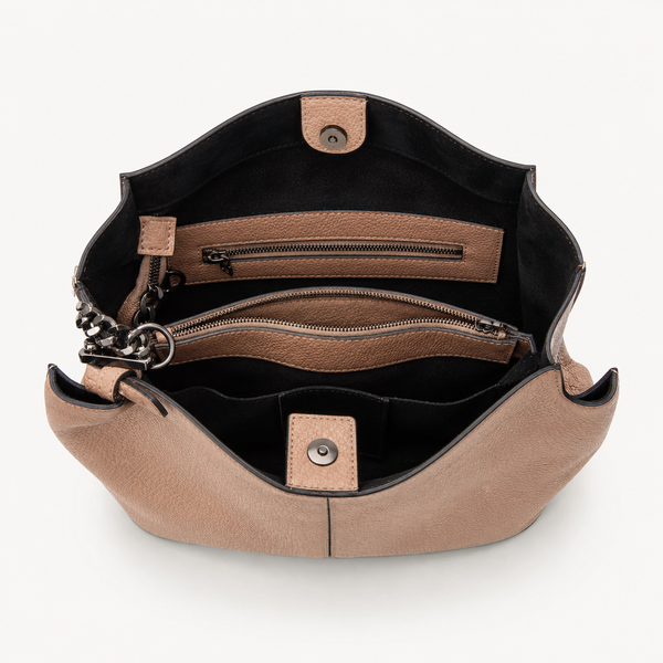 Geantă Damă Piele Roz Somon cu Design Floral Perforat | Made in Italy - imagine 5