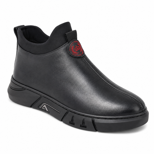 Ghete Casual Bărbați Franco Gerardo HJNH-03 Negru – Piele Naturală